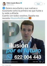 Casado lanza vídeo promocional de su candidatura al PP, con un número de teléfono para "escuchar" a los militantes