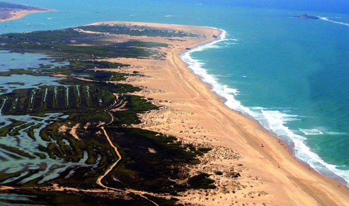 Vista aérea del Parque Natural de la Bahía de Cádiz