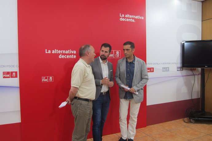 Tudanca conversa con Temprano y Andrés tras la reunión 19/6/2018            