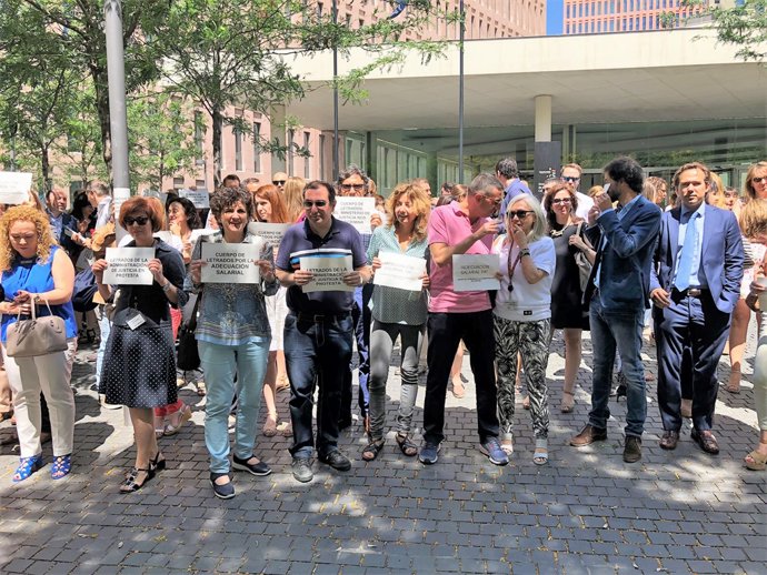 Concentració de lletrats a la Ciutat de la Justícia de Barcelona