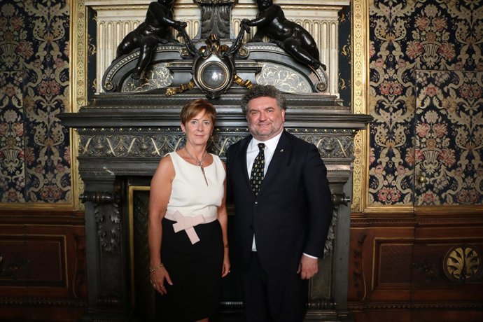 Arantxa Tapia durante la inauguración de la oficina comercial en Milán