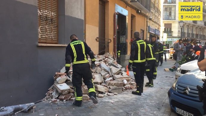 Derrumbe de un edificio en el barrio de Chamberí