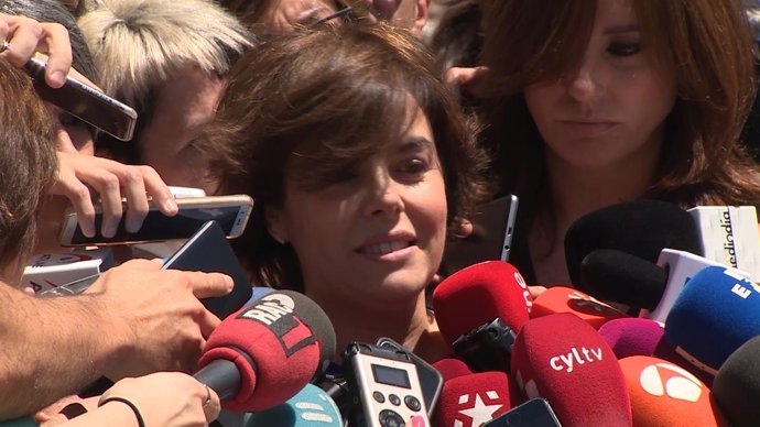 Soraya Sáenz de Santamaría tras presentar su candidatura