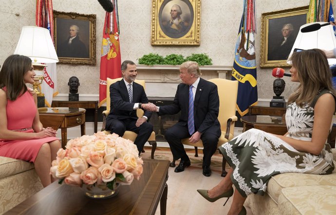 United States President Donald J. Trump meets with King Felipe VI and Queen Leti