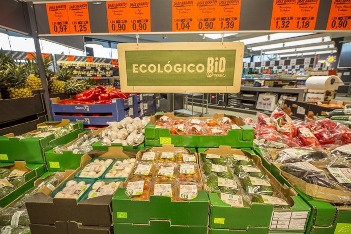 Línia bio de la nova botiga de Lidl a Palafrugell (Girona)