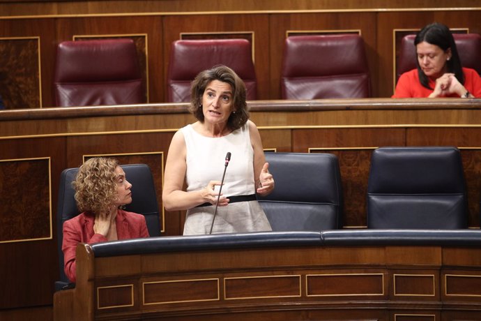 Teresa Ribera en la sesión de control al Gobierno en el Congreso