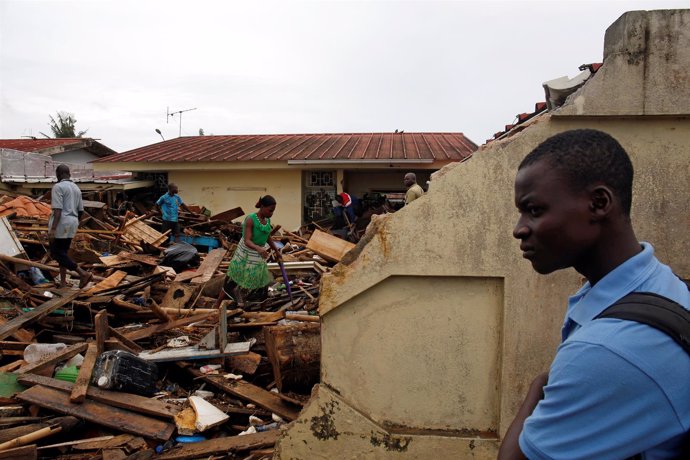 Daños provocados por las lluvias torrenciales en Abiyán (Costa de Marfil)