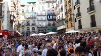 Multitudinaria concentración en Pamplona contra la libertad provisional de 'La Manada'