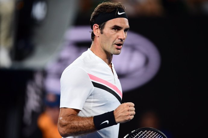 Roger Federer celebra un punto