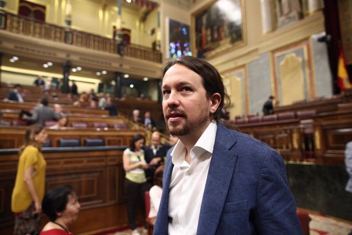 Pablo Iglesias en la sesión de control al Gobierno en el Congreso