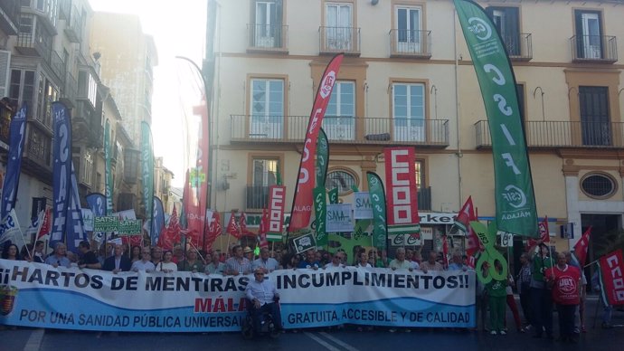 Manifestación por la sanidad en Málaga