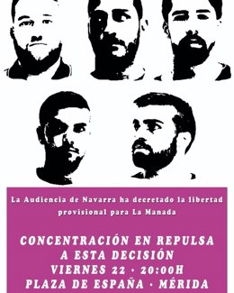 Cartel concentración contra La Manada