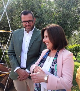 María José Sánchez Rubio, antes de atender  los periodistas.