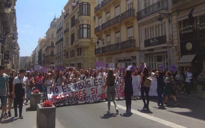 Imagen de archivo de una marcha València contra la sentencia de 'La Manada'