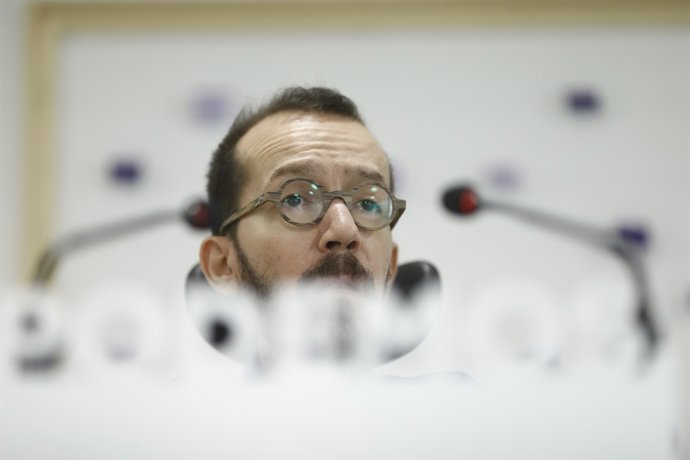 Roda de premsa de Pablo Echenique a la seu de Podem