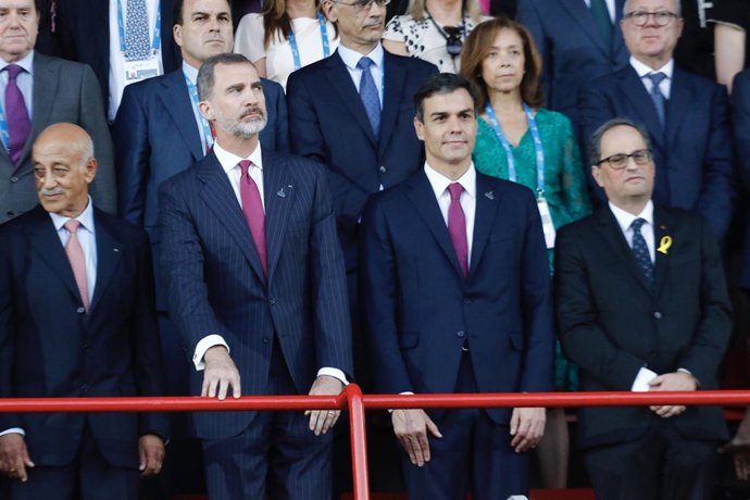 J.F.Ballesteros,A.Addadi,Felipe VI,pte.Pedro Sánchez,pte.Quim Torra