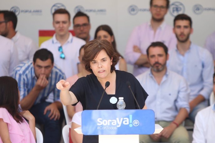 Soraya Sáenz de Santamaría, candidata la Presidencia del PP, en acto en Málaga