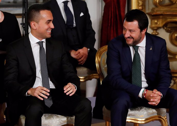Luigi Di Maio y Matteo Salvini en la toma de posesión en el Quirinale