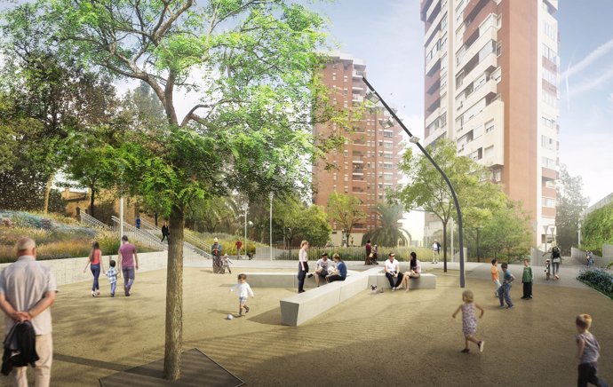 Nou espai verd al districte d'Horta-Guinardó de Barcelona
