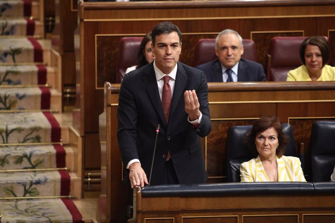 Pedro Sánchez en la sesión de control al Gobierno en el Congreso
