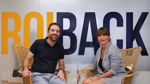 Sergio Juan Lozano (BlueBay Hotels) y Rebeca González (Roiback)