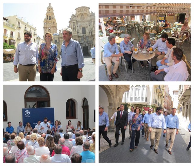 Visita de Cospedal a Murcia, acompañada por López Miras y otros cargos públicos 