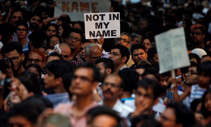 Manifestación en Nueva Delhi contra los linchamientos de musulmanes