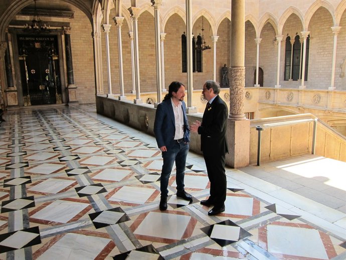 El president català, Quim Torra, i el líder de Podem, Pablo Iglesias
