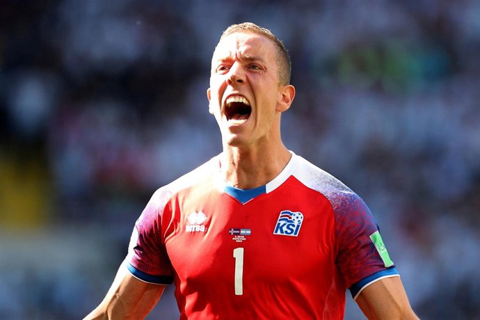 Hannes Por Halldorsson, portero de Islandia, en el Mundial