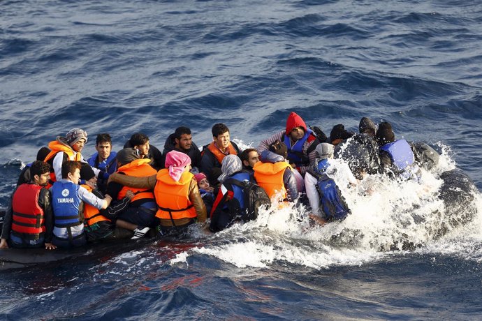 Inmigrantes en una barca