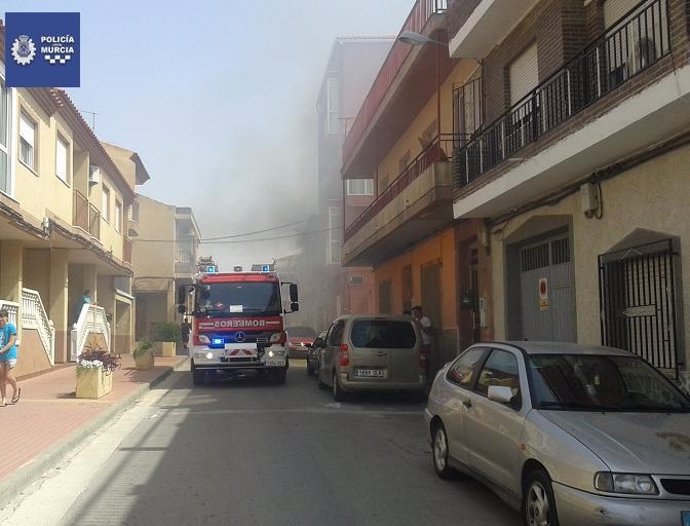 Incendio de una vivienda en Murcia