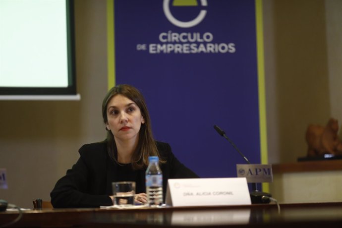 Alicia Coronil, del Círculo de Empresarios, durante una rueda de prensa