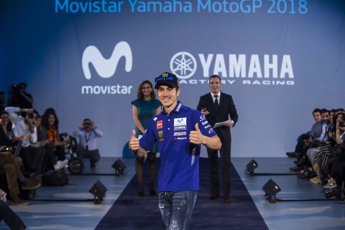 Maverick Viñales (Yamaha) en la presentación del equipo