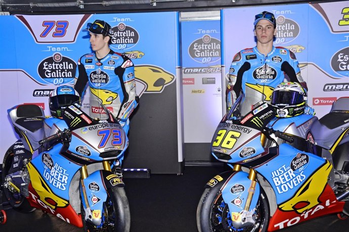 Álex Márquez  y Joan Mir en la presentación del equipo de Moto2 de Galicia 0'0