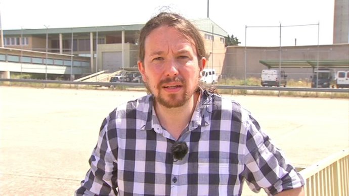 Pablo Iglesias (Podem) després de visitar a J.Cuixart i J.Sànchez a la presó