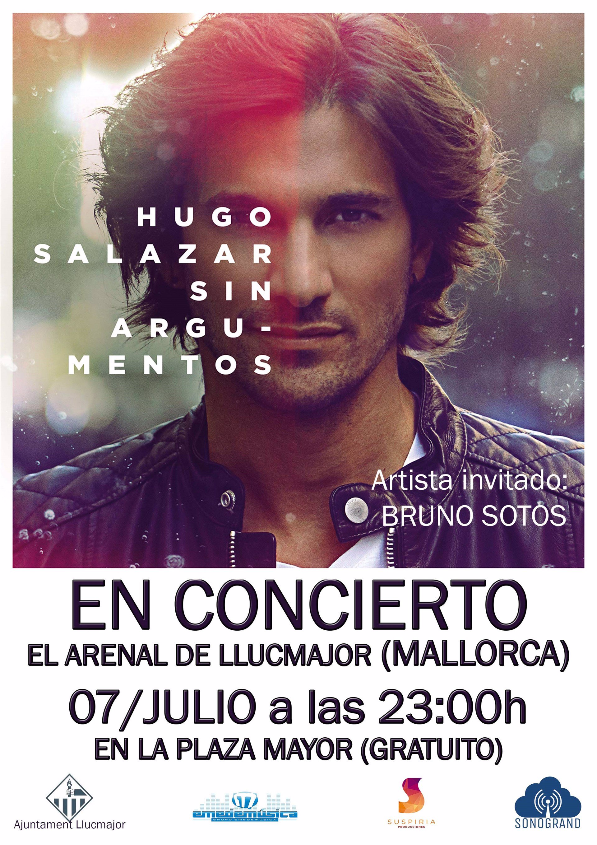 El cantante Hugo Salazar actuará en un concierto en el Arenal el sábado 7 de julio