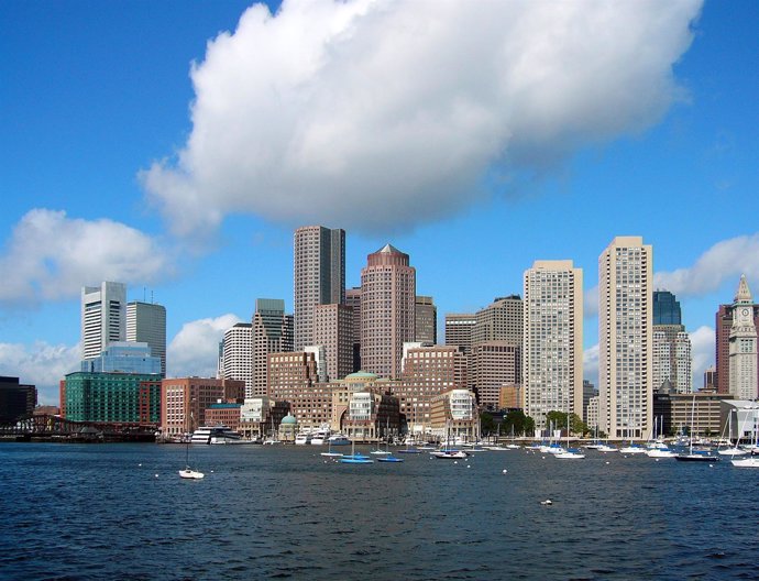 Boston, rascacielos, ciudad, estados unidos