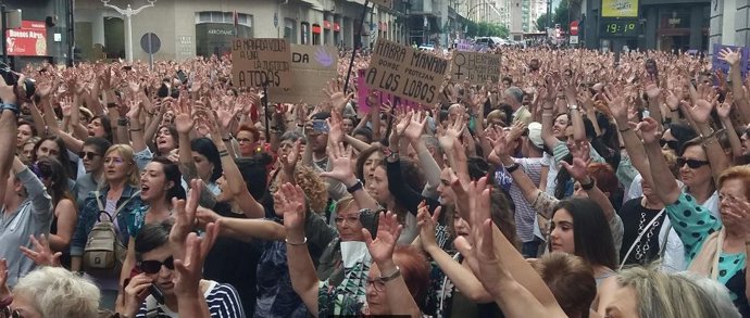 Concentració contra l'alliberament de la Manada