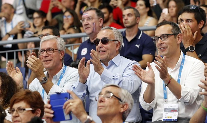 L'alcalde de Tarragona, Ballesteros, i el president del COE, Blanco, en JJMM  