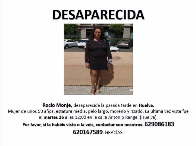 Cartel con motivo de la desaparición de Rocío Monje. 