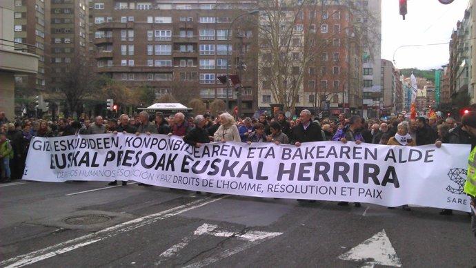Manifestació pls presos de ETA, Sare, gener 2016