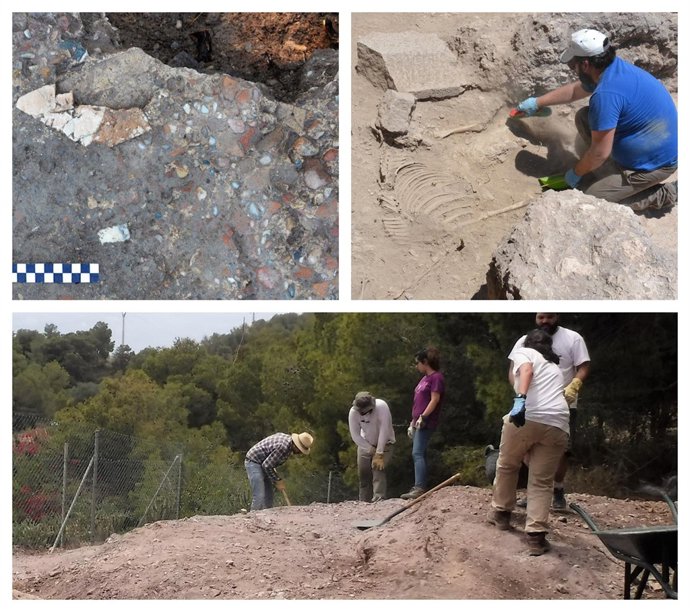 Imagen de las tareas de excavación en la Sierra de Pelayo