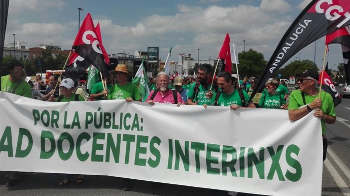 Manifestación de los interinos andaluces