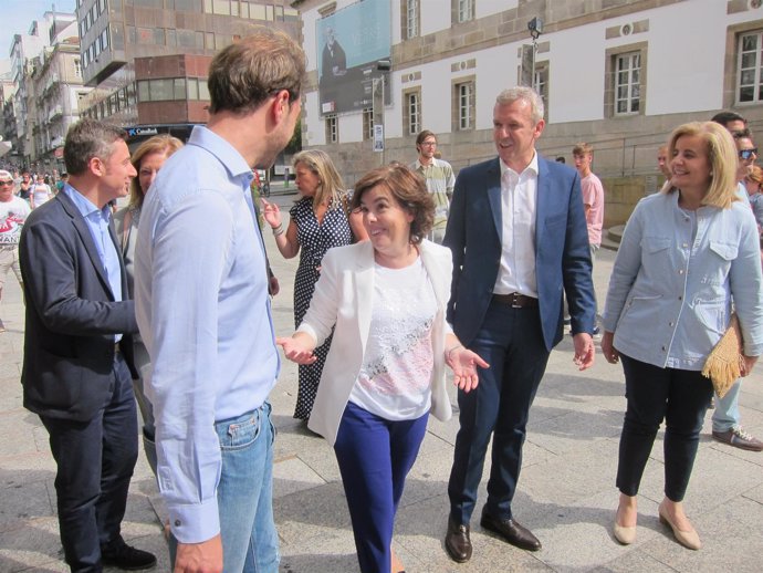 Saén de Santamaría, candidata a presidir el PP, en Vigo                     