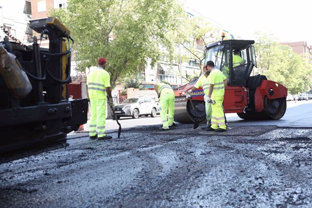 Operación asfalto en Madrid