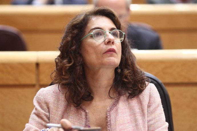 María Jesús Montero durante el debate de los Presupuestos en el Senado