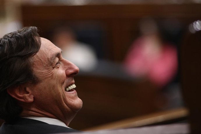 Rafael Hernando durante la sesión de control al Gobierno en el Congreso