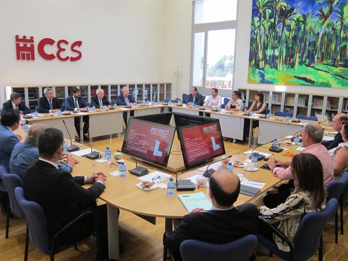 Imagen de los miembros del CES, durante la aprobación de la Memoria            