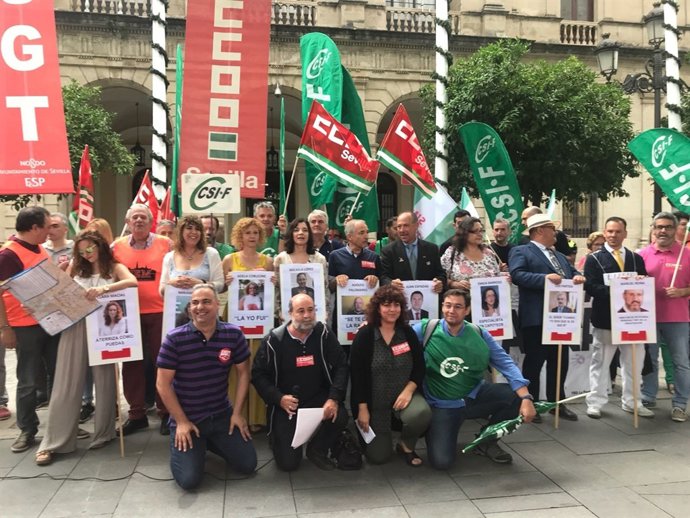 Protesta de trabajadores municipales 