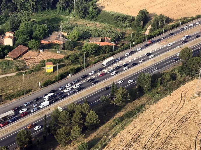 Imagen aérea de la C-58 entre Terrassa y Sant Quirze 